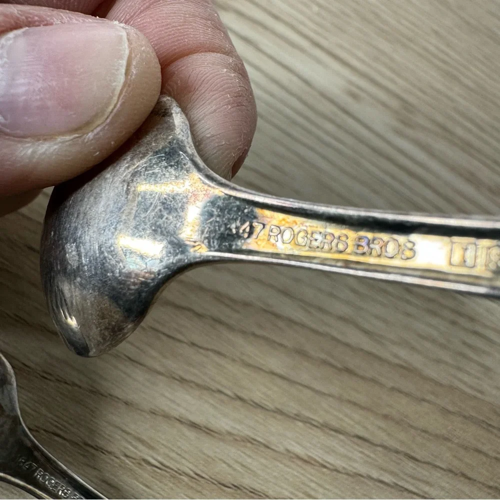 1847 Rogers Bros I S‎ Silverplated Reflection Baby Spoon & Fork Silverware Set